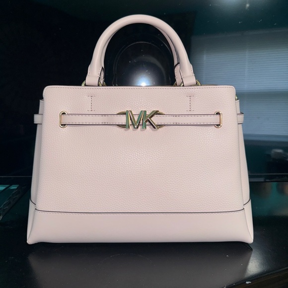 MICHAEL Michael Kors Handbags - Michael Kors Reed Large Leather Belted Satchel- Powder Blush